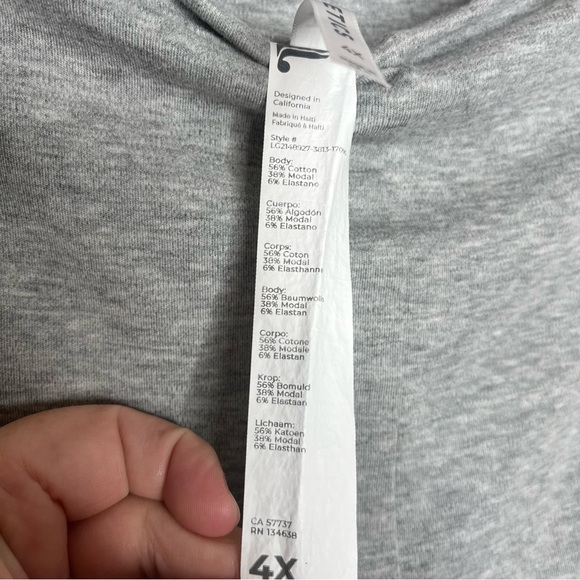 Fabletics Grey Size 4x Live-In High-Waisted Cotton Modal Leggings - Picture 6 of 7